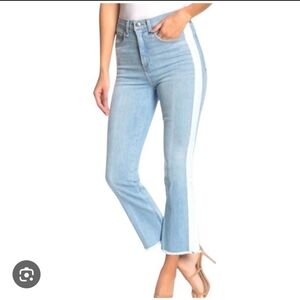 Veronica Beard Women’s 11” Carly Kick Flare Jeans with Tuxedo Stripes Sz 34